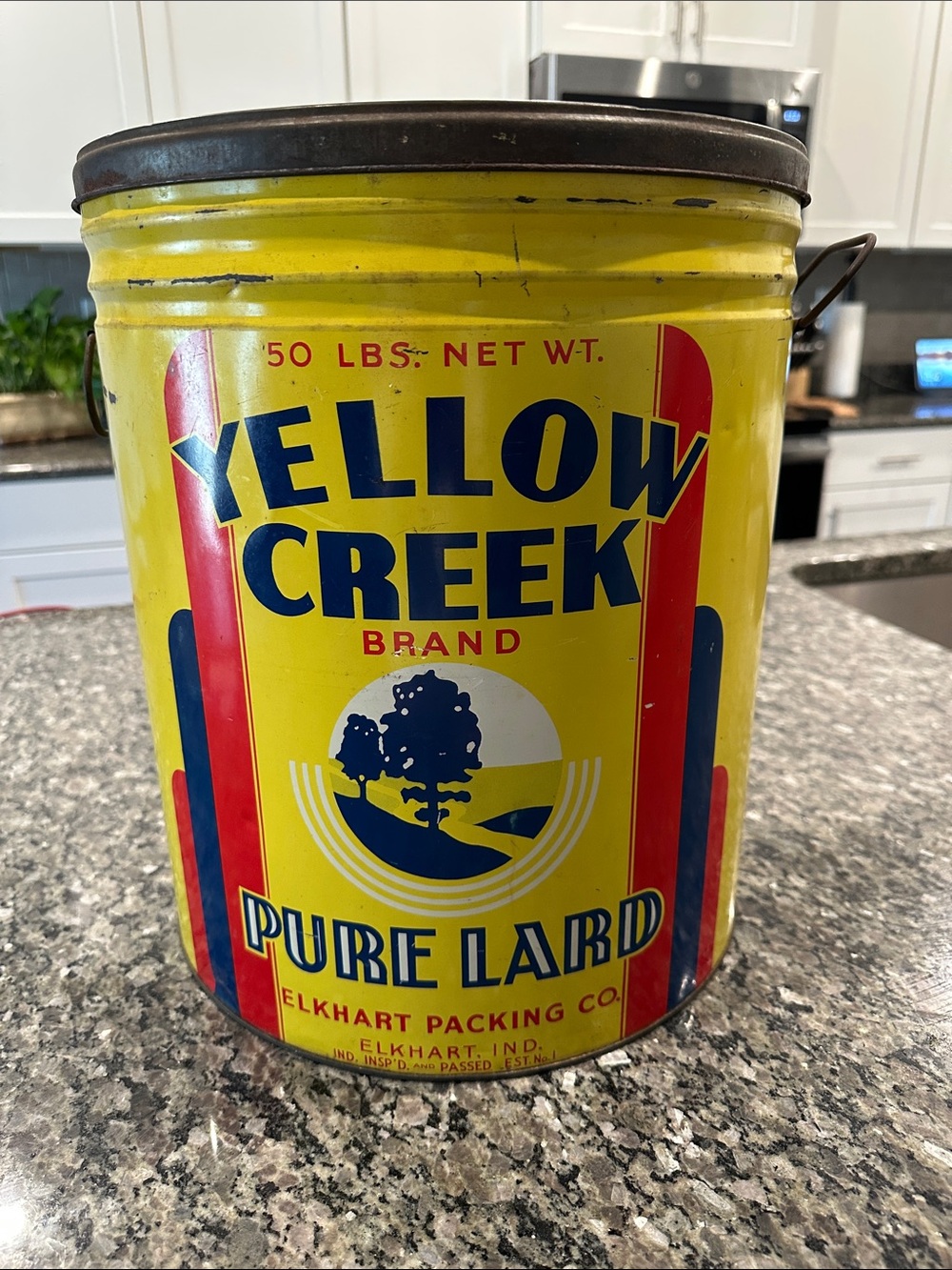 Vintage Yellow Creek Storage Tin